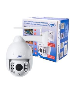 Câmera de vigilância por vídeo PNI IP652W WiFi PTZ 1080p 2MP 5X zoom óptico H265 slot microSD Visão noturna 50m IP66 Det alarme