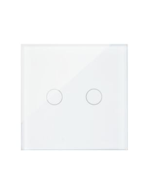 Interruptor de cabeça em escada e interruptor de cruzeta dupla com toque de vidro PNI CS220, branco com indicador LED