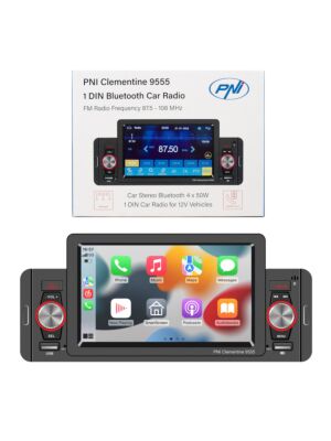 Carro mp5 player pni clementine 9555 1din display 5 polegadas 4x50w, bluetooth, rádio fm, carplay, função rds