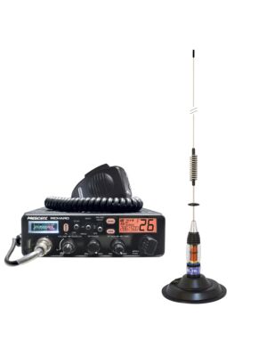 Kit Rádio CB Presidente Richard ASC 10M + Antena CB PNI ML70, comprimento 70cm, 26-30MHz, 200W