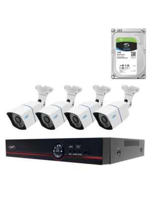 Pacote de kit de vigilância por vídeo AHD PNI House PTZ1500 5MP - DVR e 4 câmeras externas e HDD de 1 TB incluído