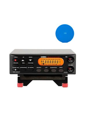 Kit de scanner de rádio de mesa Uniden UBC355CLT + almofada adesiva azul para presente