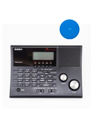 Kit de scanner Uniden UBC370CLT + almofada adesiva azul para presente