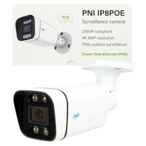 Câmera de vigilância por vídeo PNI IP8POE