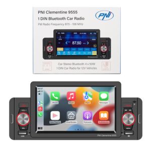 Carro mp5 player pni clementine 9555 1din display 5 polegadas 4x50w, bluetooth, rádio fm, carplay, função rds