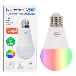 Lâmpada inteligente PNI SmartHome SM7RGBW LED 7W